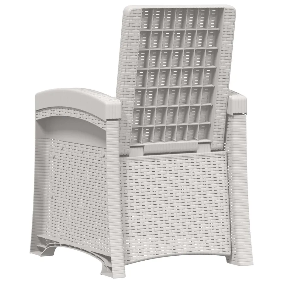 Chaise de jardin inclinable imitant le rotin 2 pcs Blanc PP - 6
