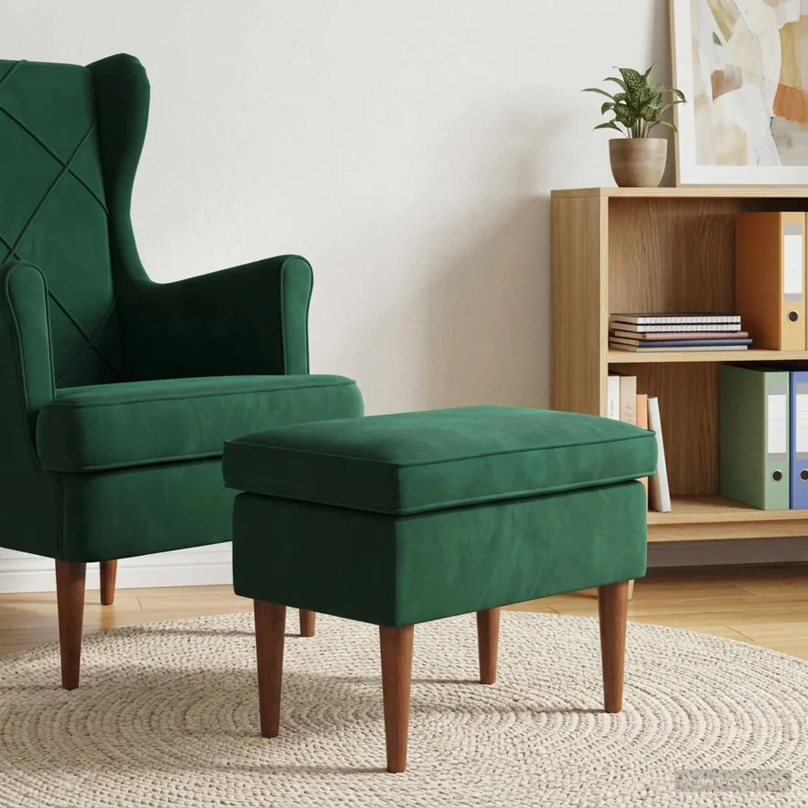 Pouf Vert foncé 55 x 35 x 41 cm Velours