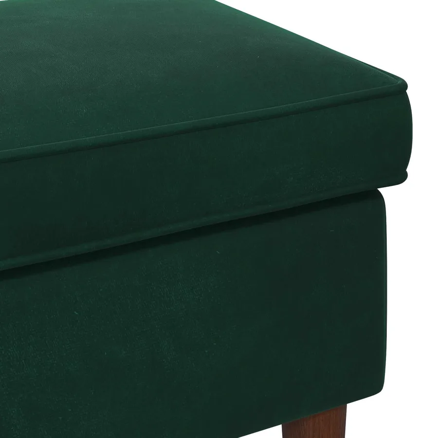 Pouf Vert foncé 55 x 35 x 41 cm Velours - 5