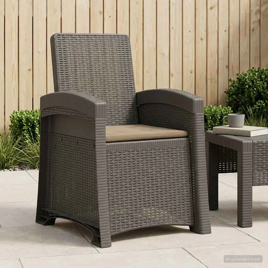 Chaise de jardin inclinable imitant le rotin PP - 100