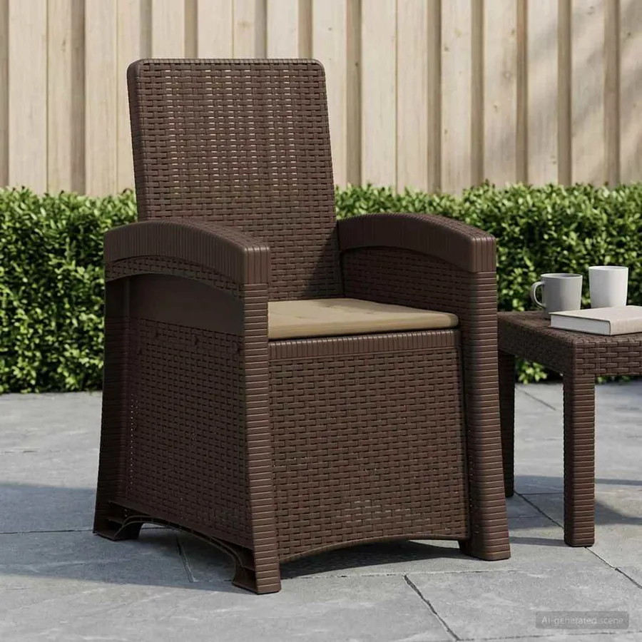 Chaise de jardin inclinable imitant le rotin PP - 122