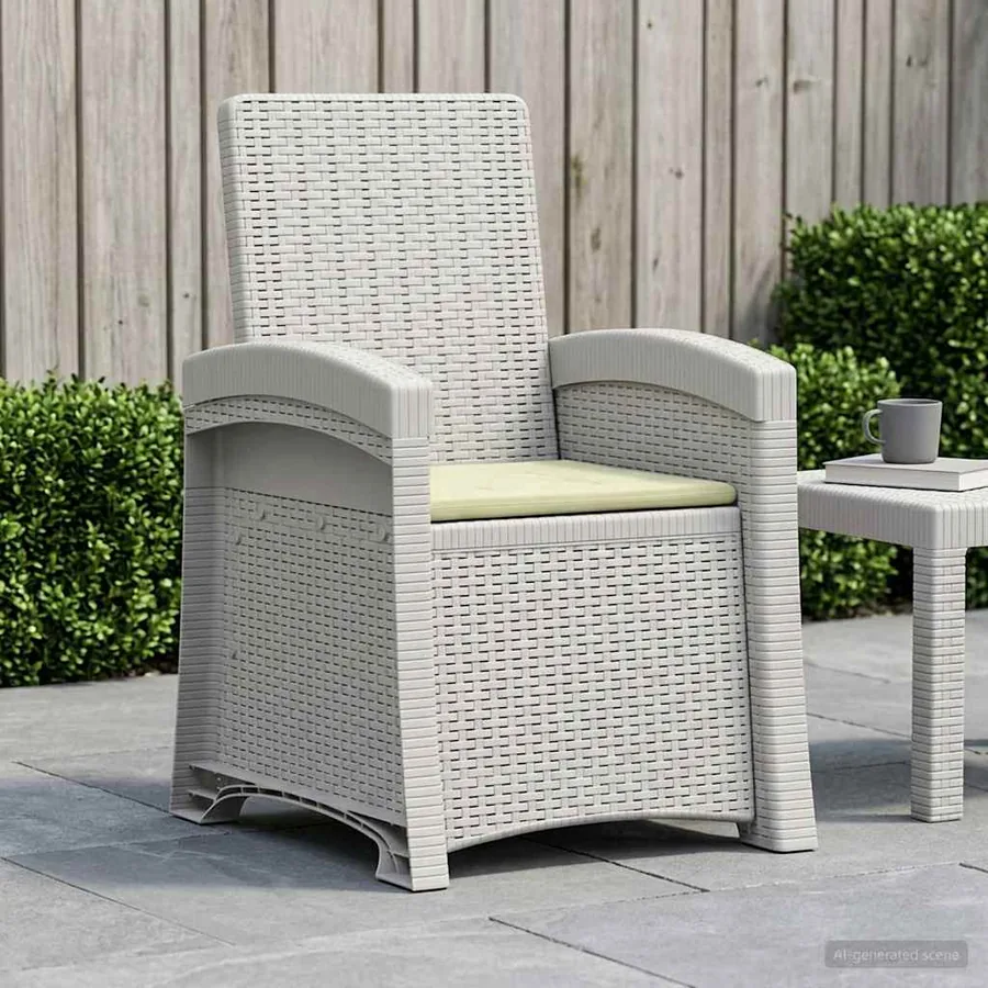 Chaise de jardin inclinable imitant le rotin PP - 133