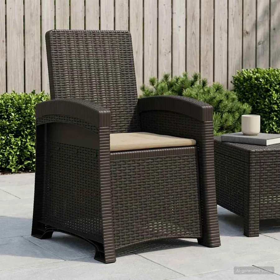 Chaise de jardin inclinable imitant le rotin PP - 56