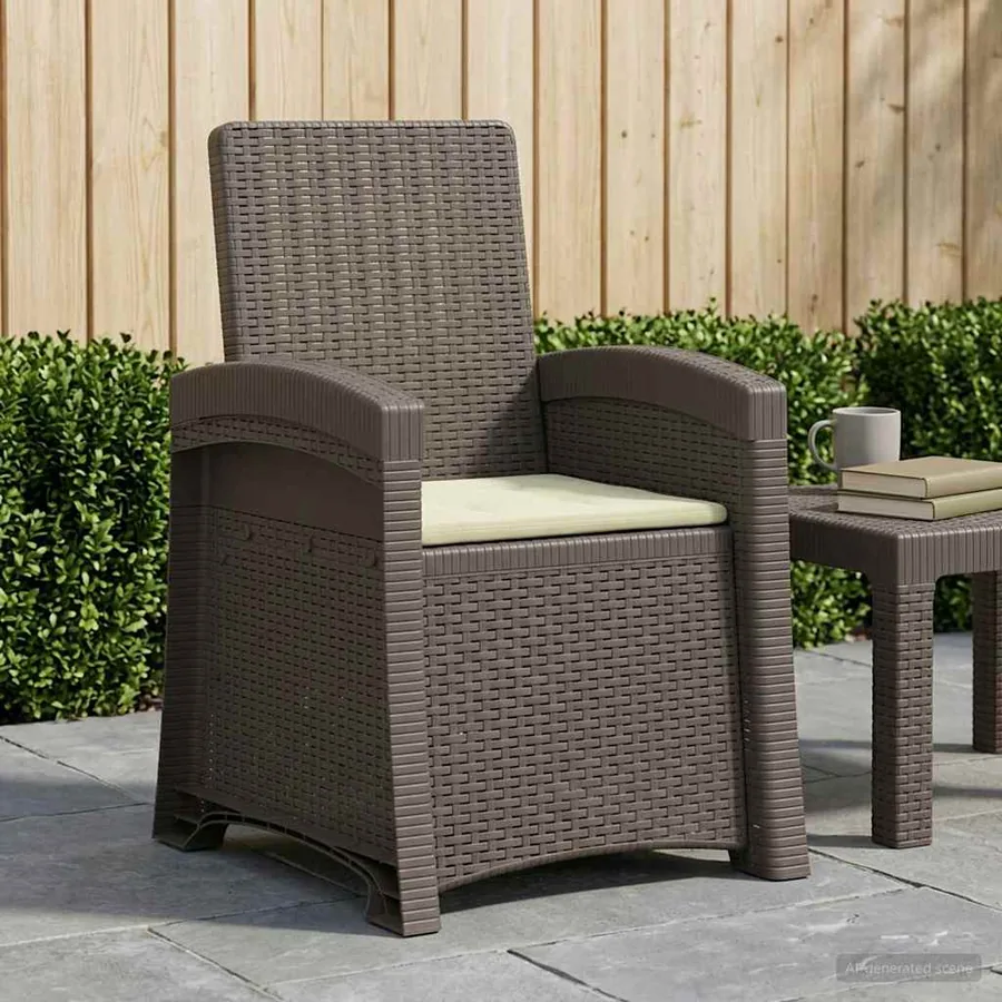 Chaise de jardin inclinable imitant le rotin PP - 89