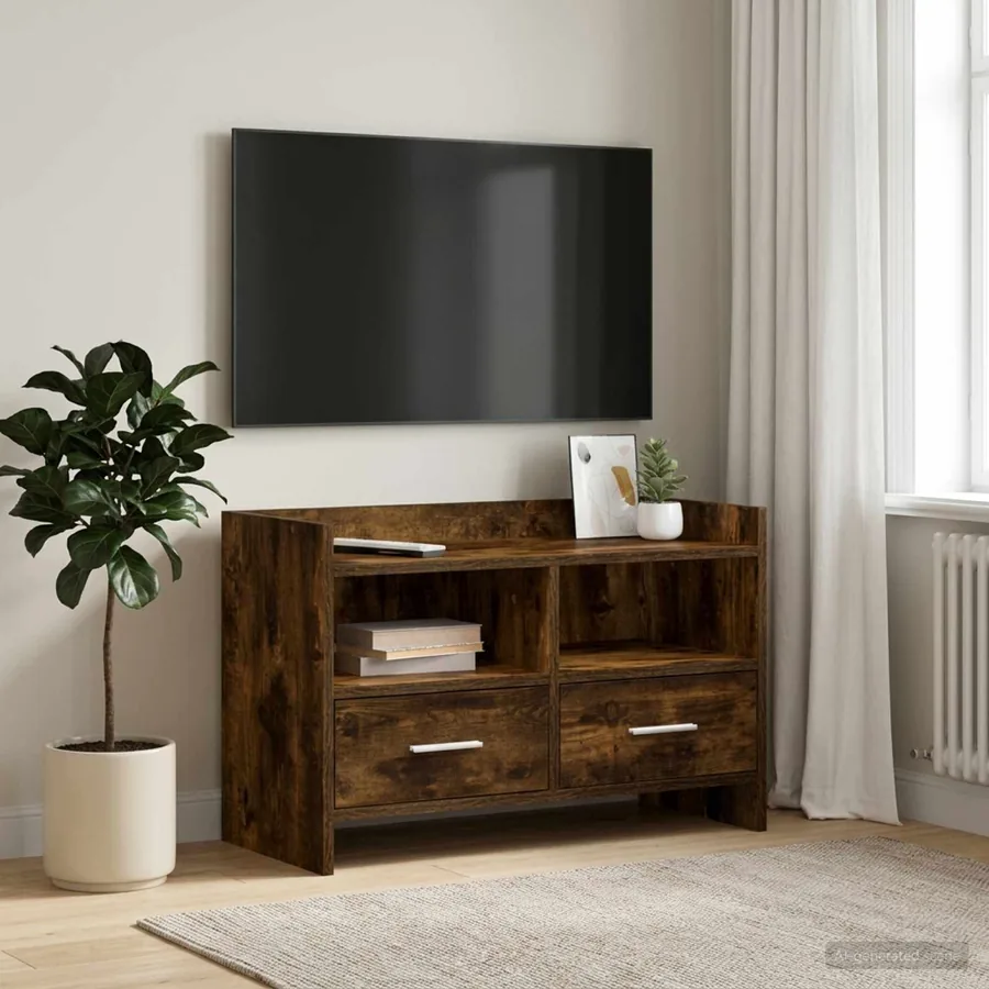 Meuble TV 71,5 x 33 x 47 cm Chêne fumé Bois d'ingénierie