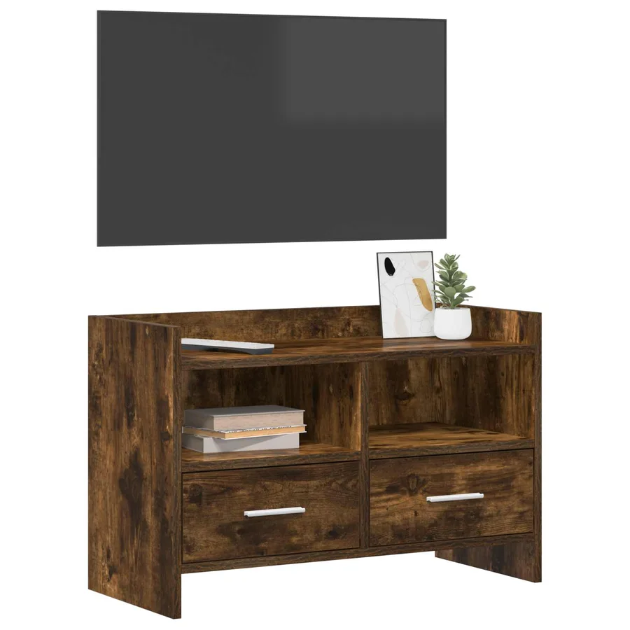 Meuble TV 71,5 x 33 x 47 cm Chêne fumé Bois d'ingénierie - 3