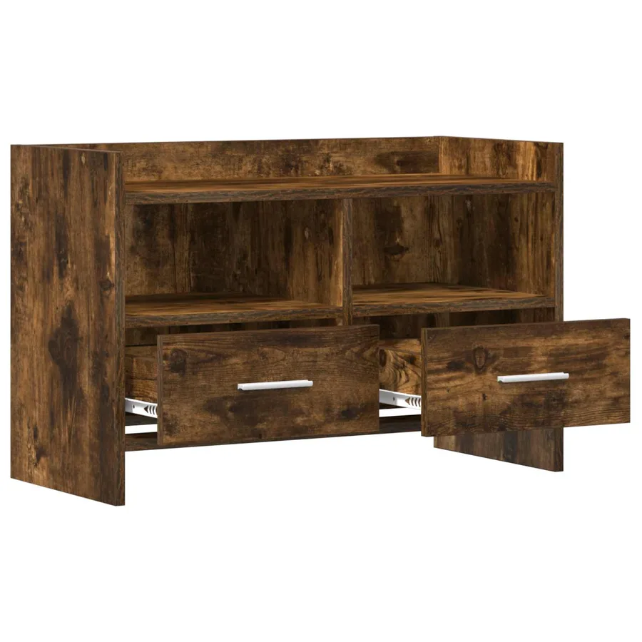 Meuble TV 71,5 x 33 x 47 cm Chêne fumé Bois d'ingénierie - 4