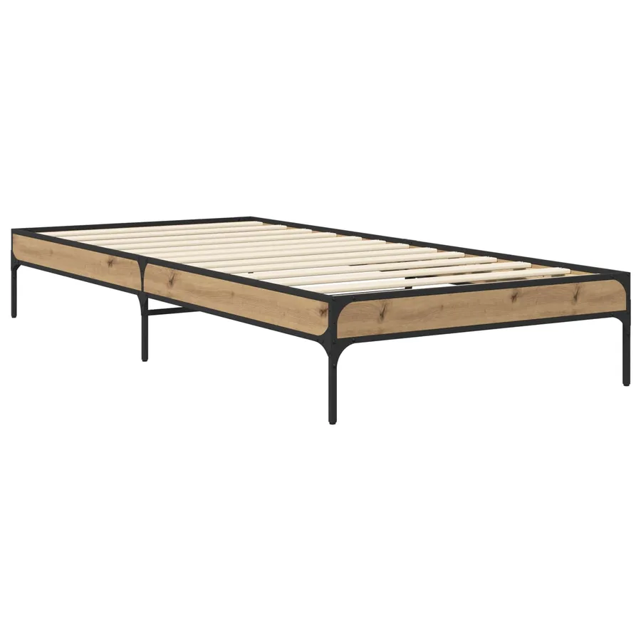 Cadre de lit Chêne artisanal 80 x 200 cm Bois d'ingénierie - 2