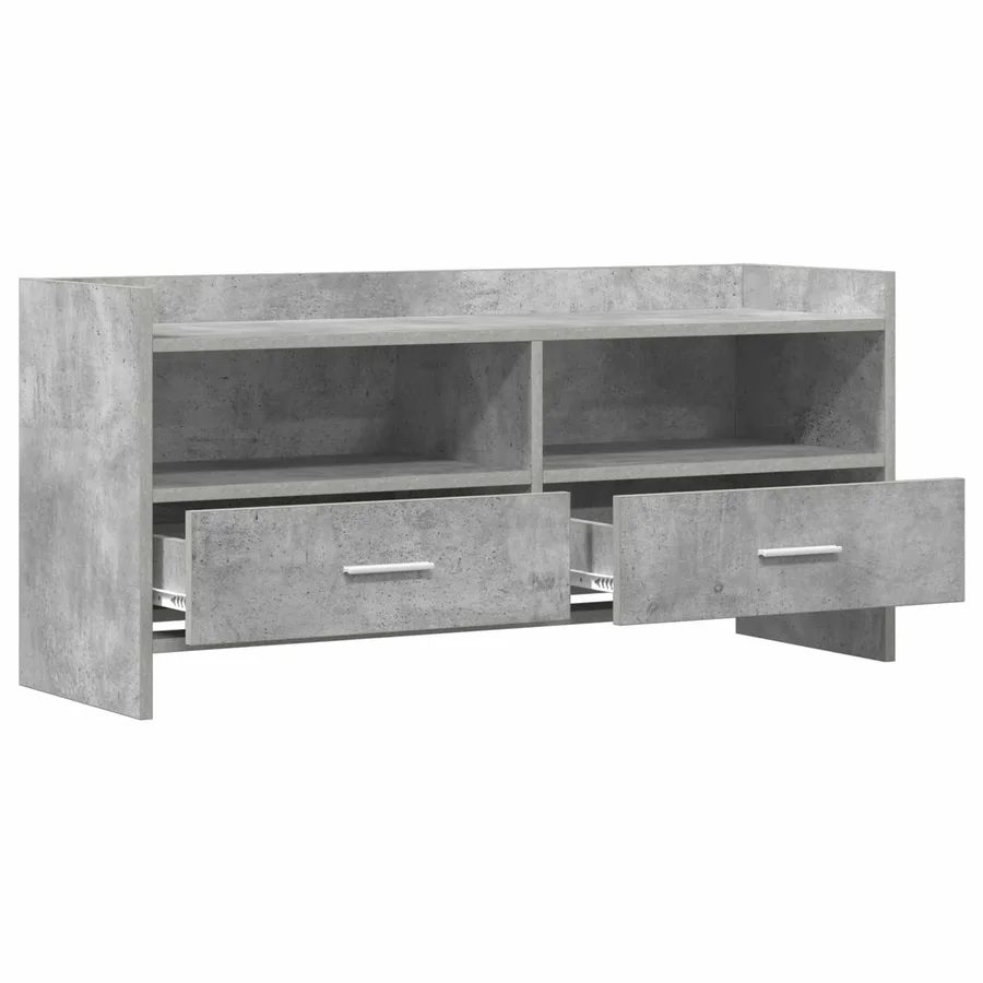 Meuble TV 100 x 33 x 47 cm Gris béton Bois d'ingénierie - 4
