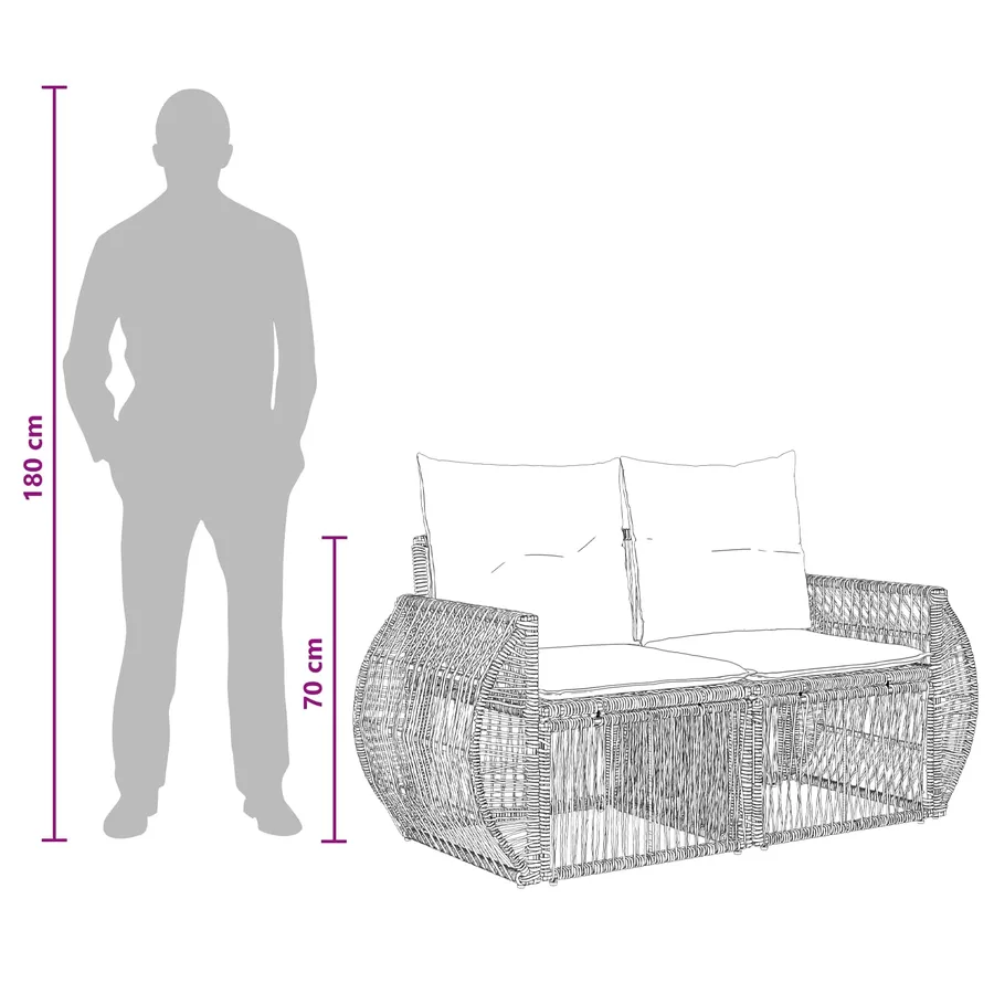Ensemble de canapé de jardin 13 pcs Noir et blanc crème - 12