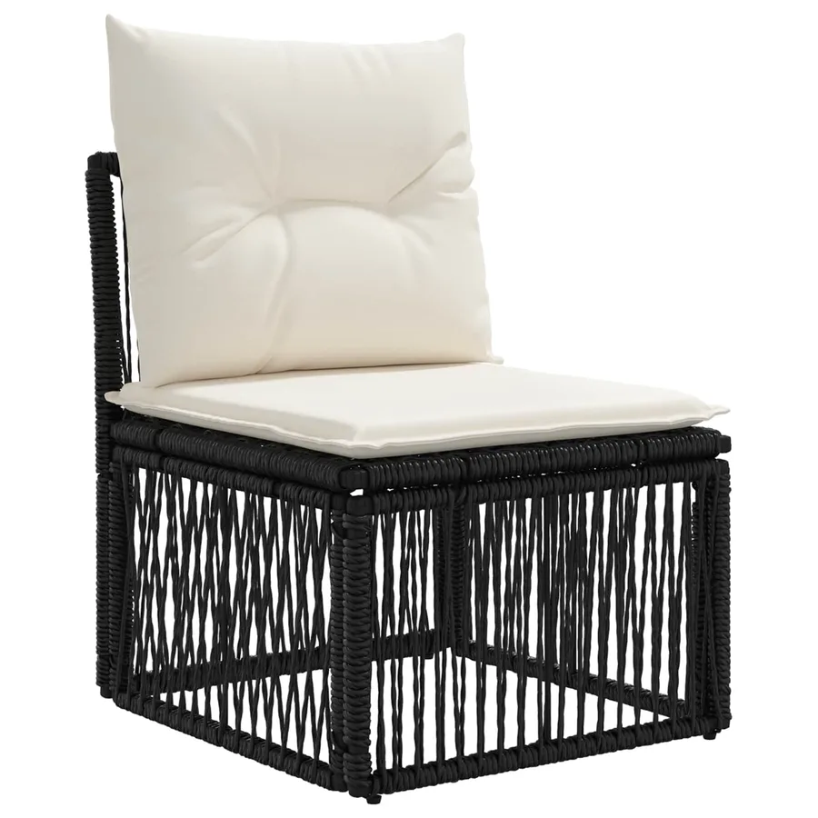 Ensemble de canapé de jardin 13 pcs Noir et blanc crème - 3