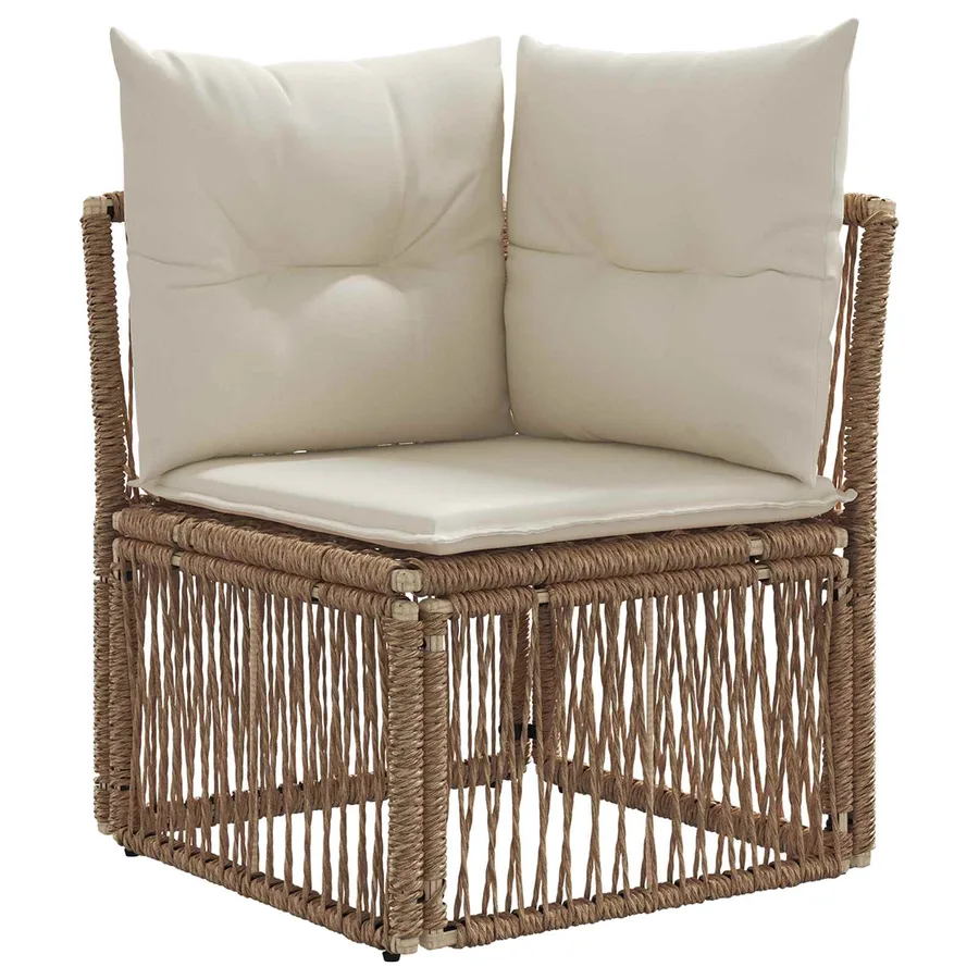 Ensemble de canapé de jardin 10 pcs Beige polyrotin - 3