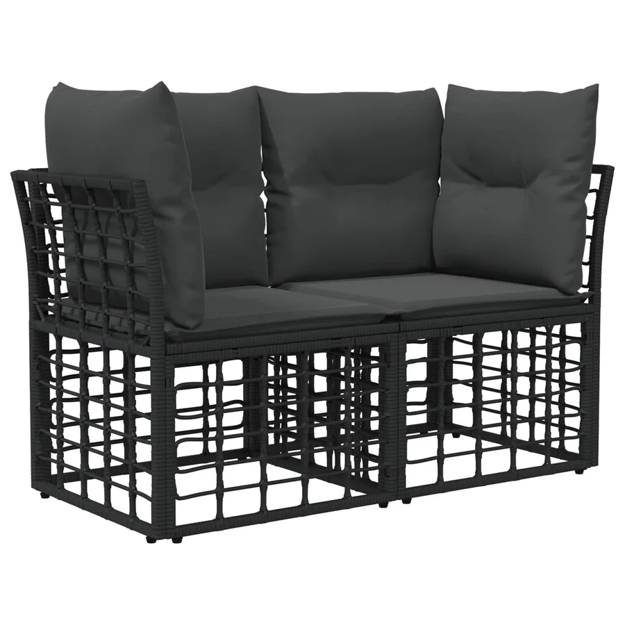 Ensemble de canapés d'extérieur 6 pcs Noir et Gris foncé - 3