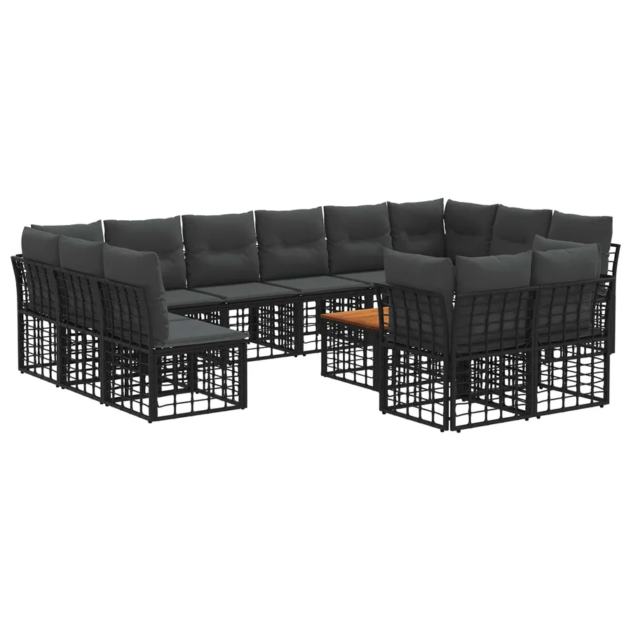 Ensemble de canapés d'extérieur 13 pcs Noir et Gris foncé - 2