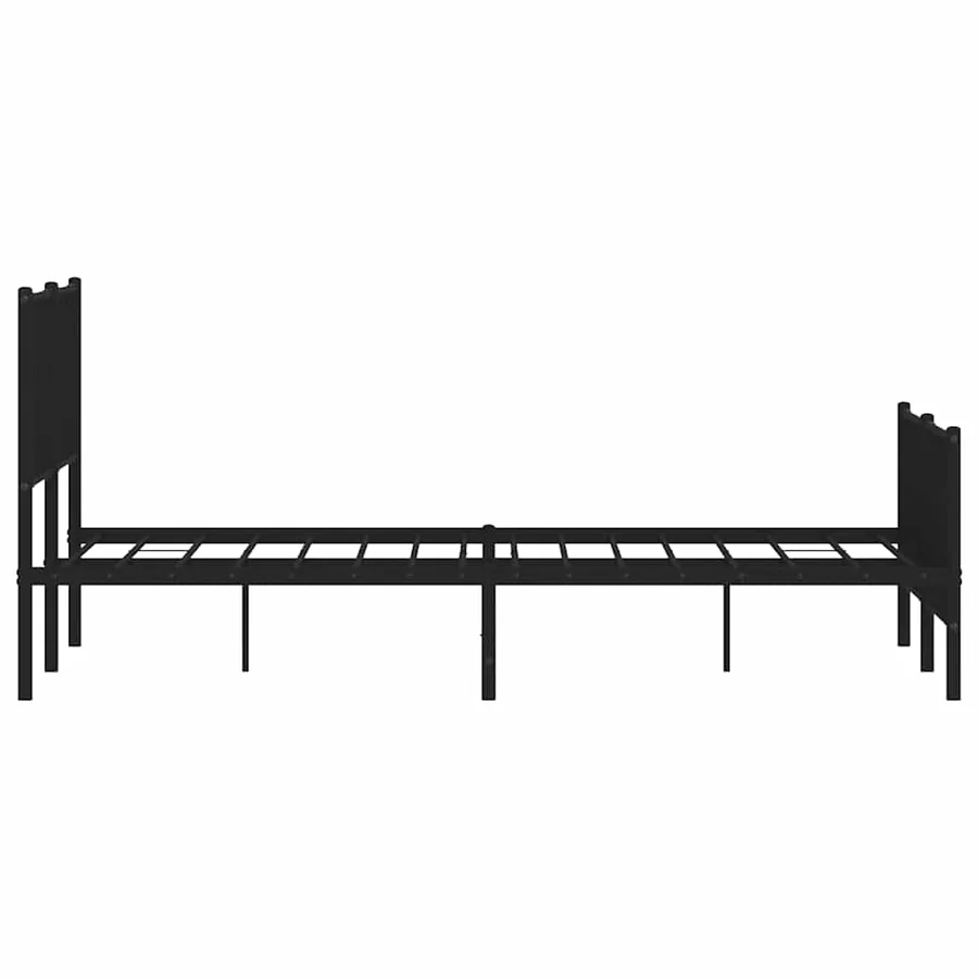 Cadre de lit métal sans matelas avec pied de lit noir 150x200cm - 7