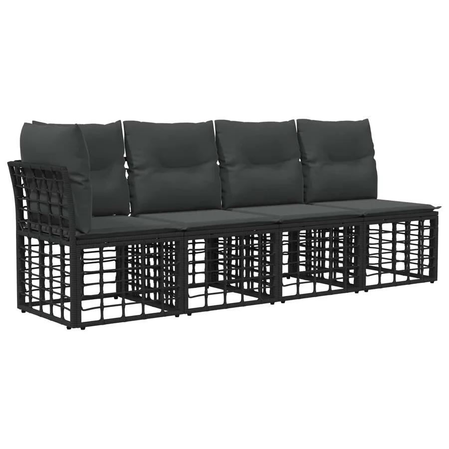 Ensemble de canapés d'extérieur 9 pcs Noir et Gris foncé - 4