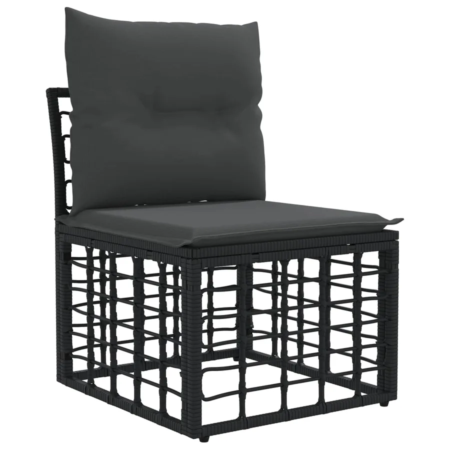 Ensemble de canapés d'extérieur 8 pcs Noir et Gris foncé - 4