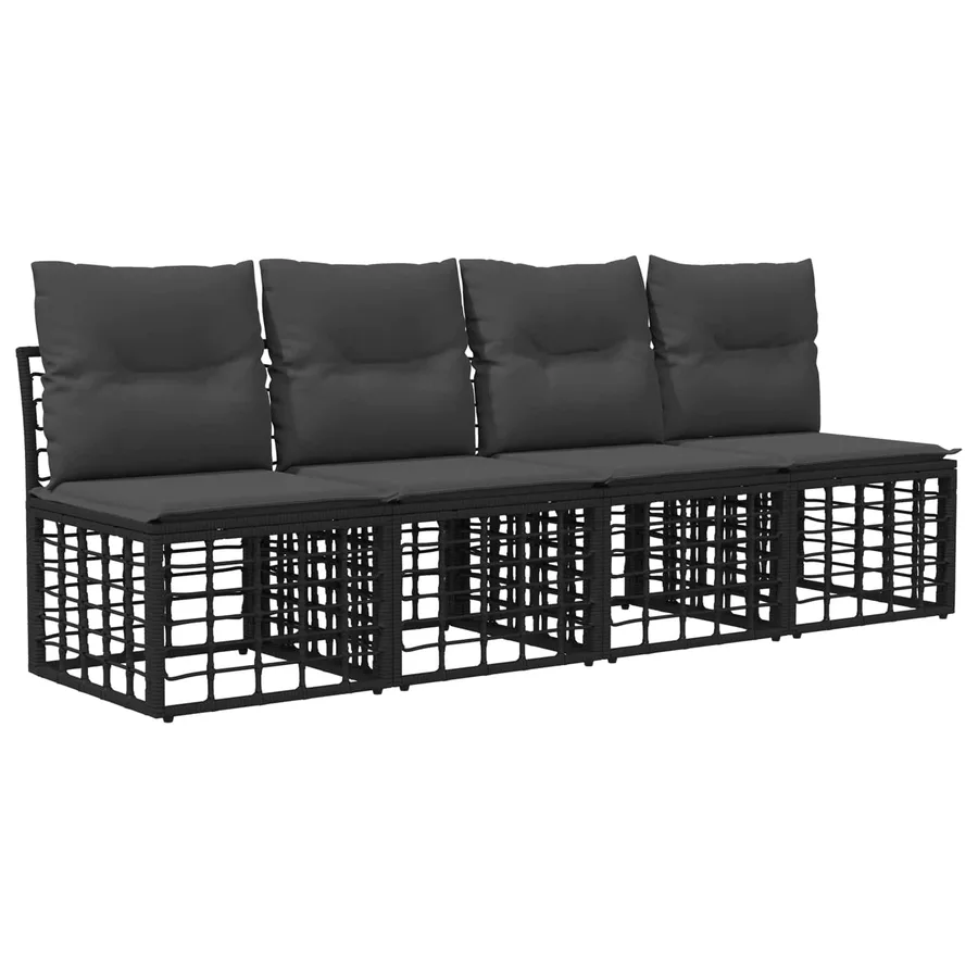 Ensemble de canapés d'extérieur 8 pcs Noir et Gris foncé - 5