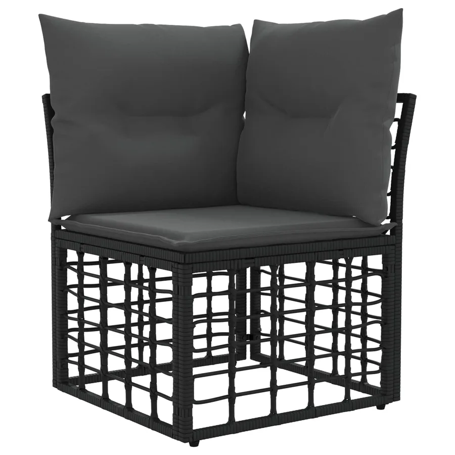 Ensemble de canapés d'extérieur 8 pcs Noir et Gris foncé - 3