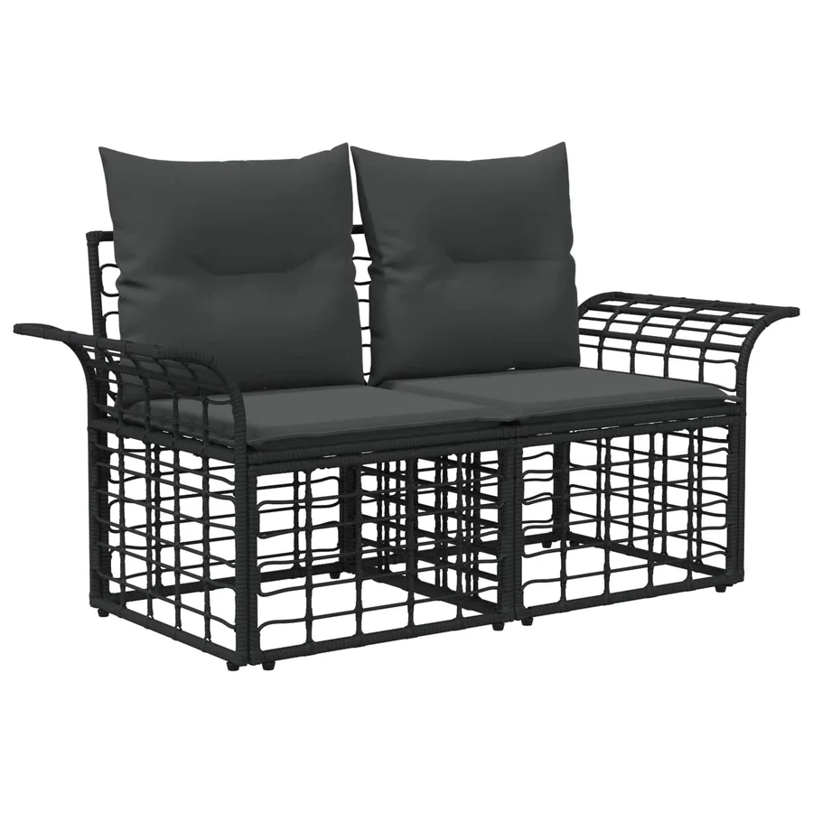 Ensemble de canapés d'extérieur 8 pcs Noir et Gris foncé - 4