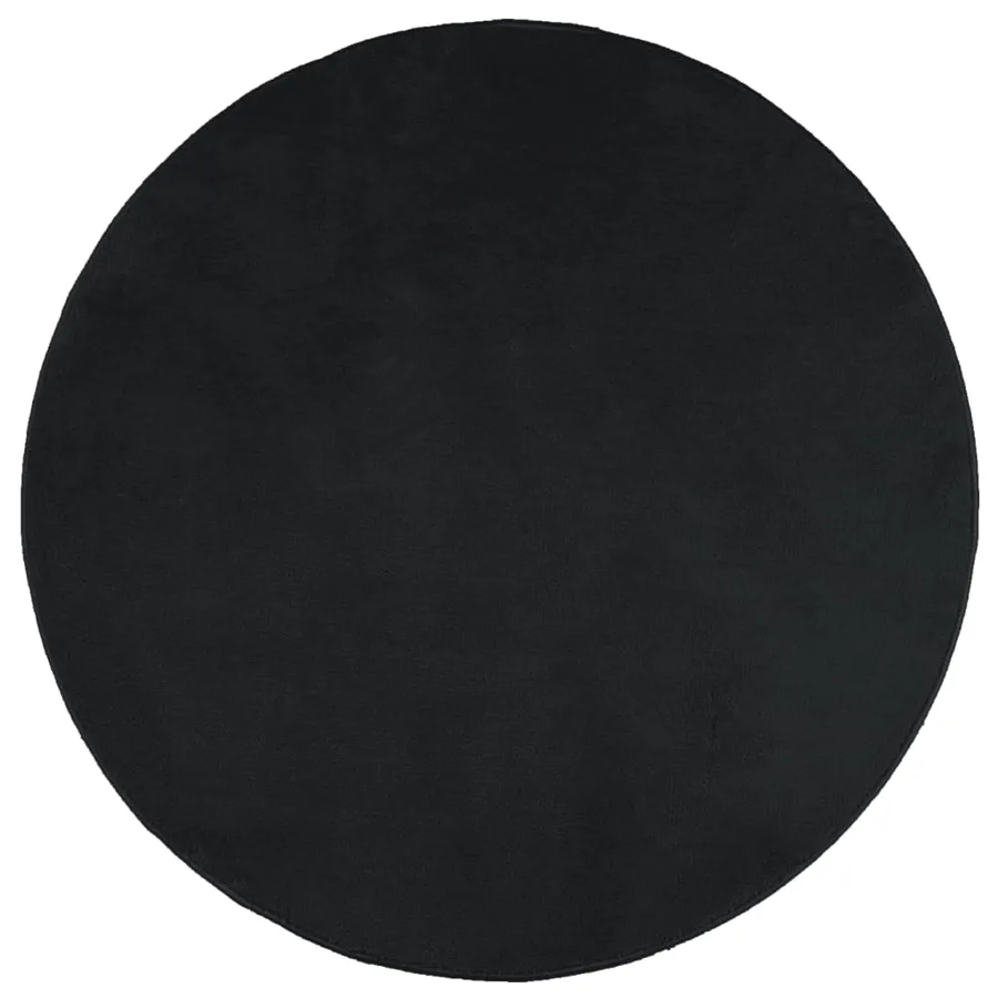 Tapis OVIEDO à poils courts noir Ø 160 cm - 2
