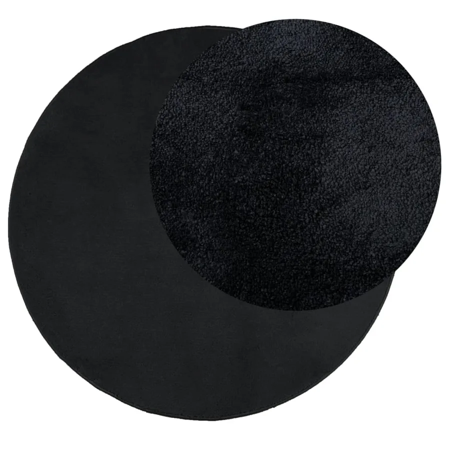 Tapis OVIEDO à poils courts noir Ø 160 cm - 3