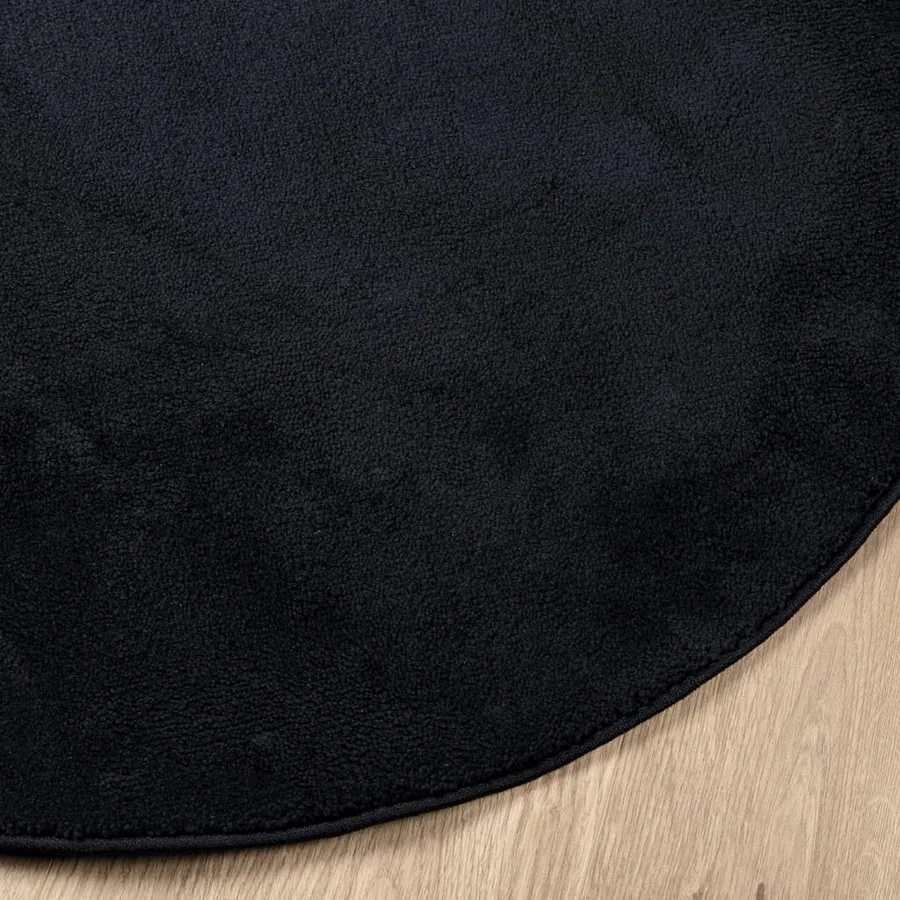 Tapis OVIEDO à poils courts noir Ø 160 cm - 4