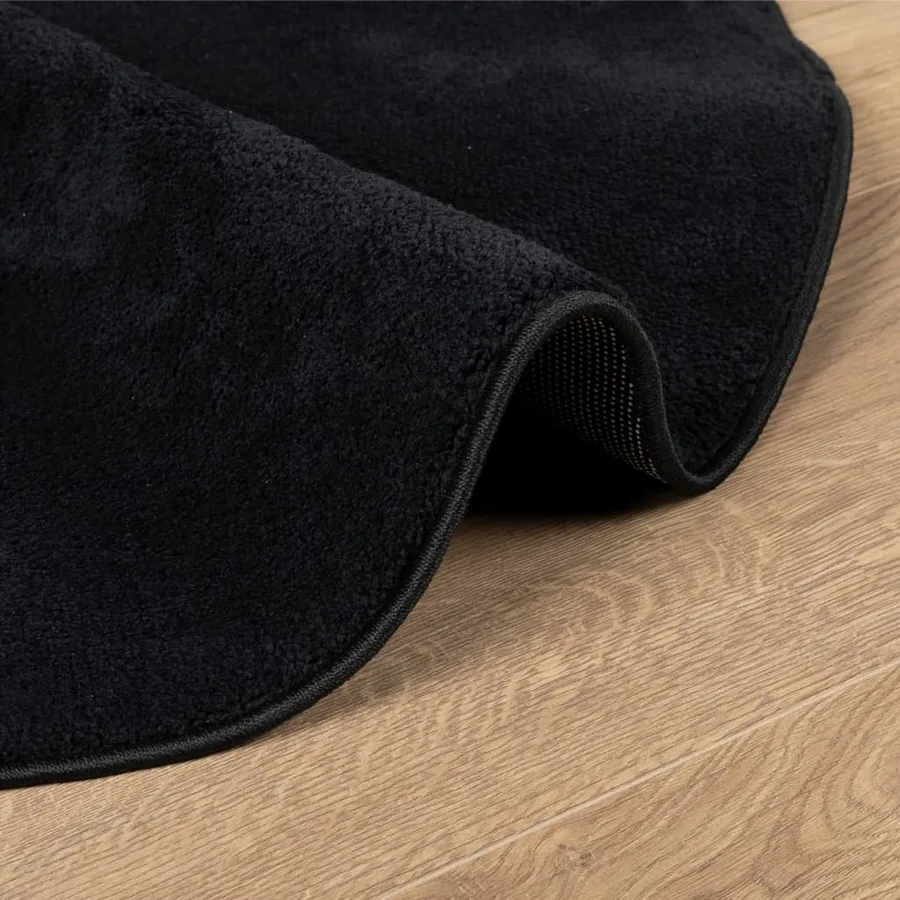 Tapis OVIEDO à poils courts noir Ø 160 cm - 6