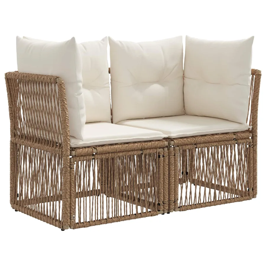 Ensemble de canapé de jardin 10 pcs Beige polyrotin - 2
