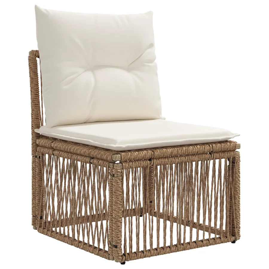 Ensemble de canapé de jardin 4 pcs Beige polyrotin - 4