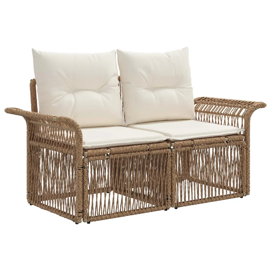 Ensemble de canapé de jardin 6 pcs Beige polyrotin - 4