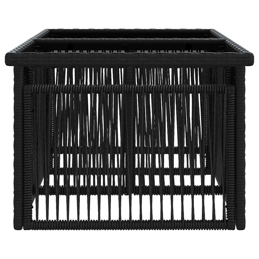 Table de Jardin Noir 100 x 55 x 37 cm Rattan PE et Verre - 5