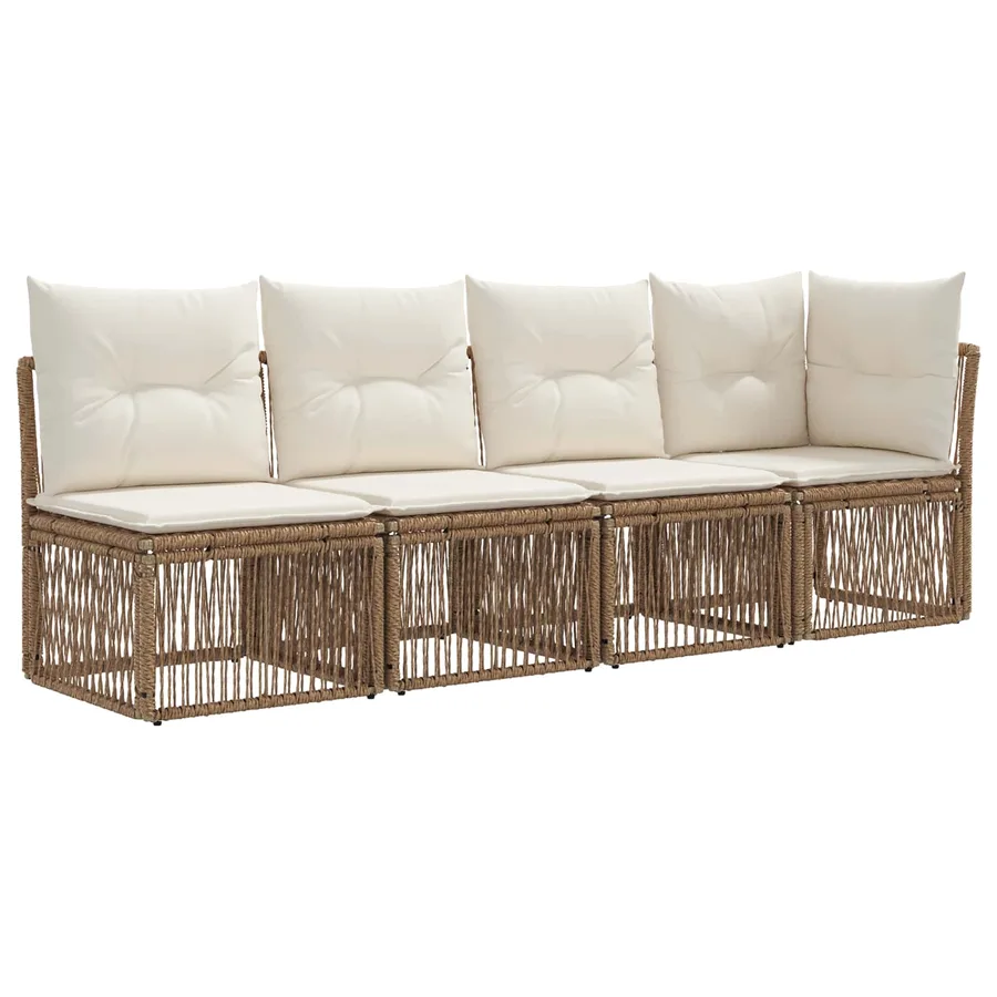 Ensemble de canapé de jardin 13 pcs Beige et blanc crème - 5