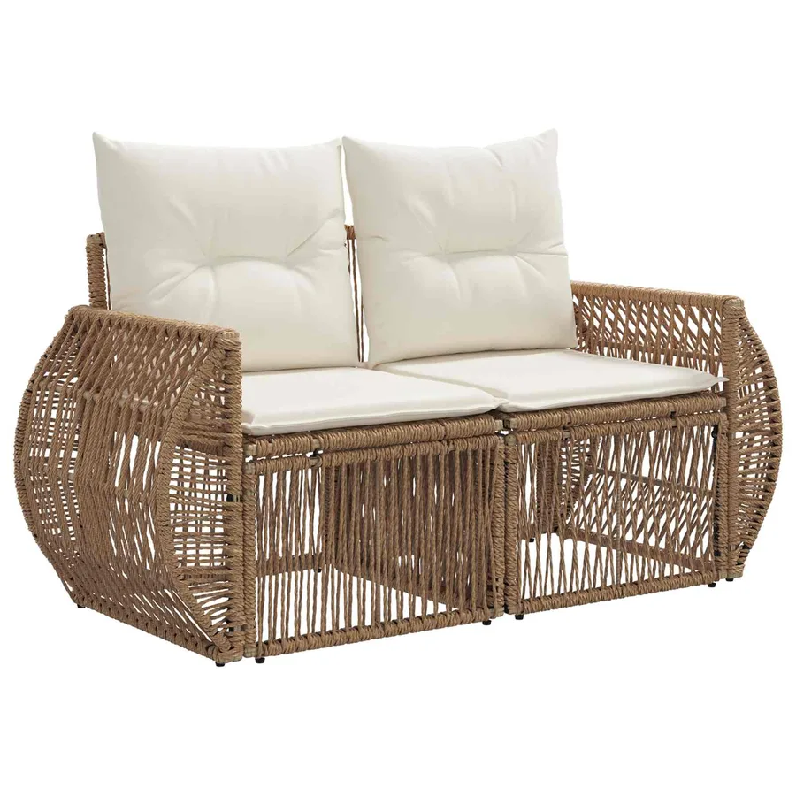 Ensemble de canapé de jardin 8 pcs Beige et blanc crème - 4