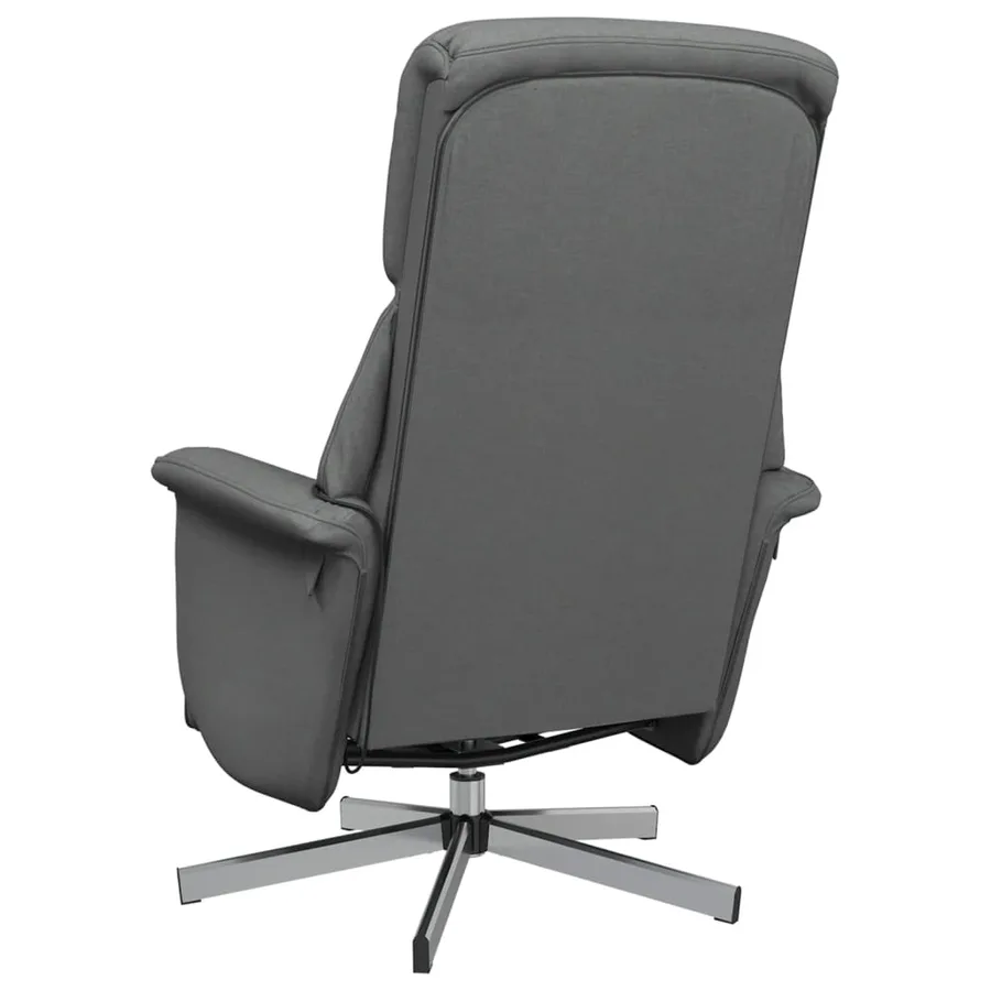 Fauteuil inclinable de massage et repose-pieds gris foncé tissu - 6
