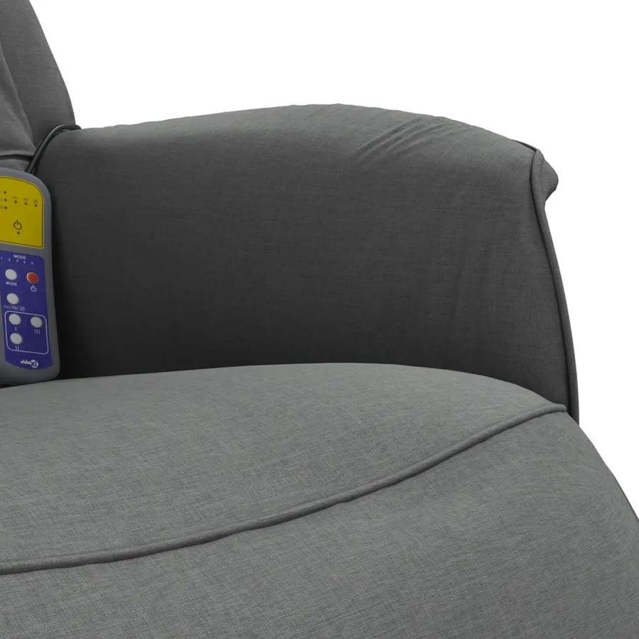 Fauteuil inclinable de massage et repose-pieds gris foncé tissu - 8