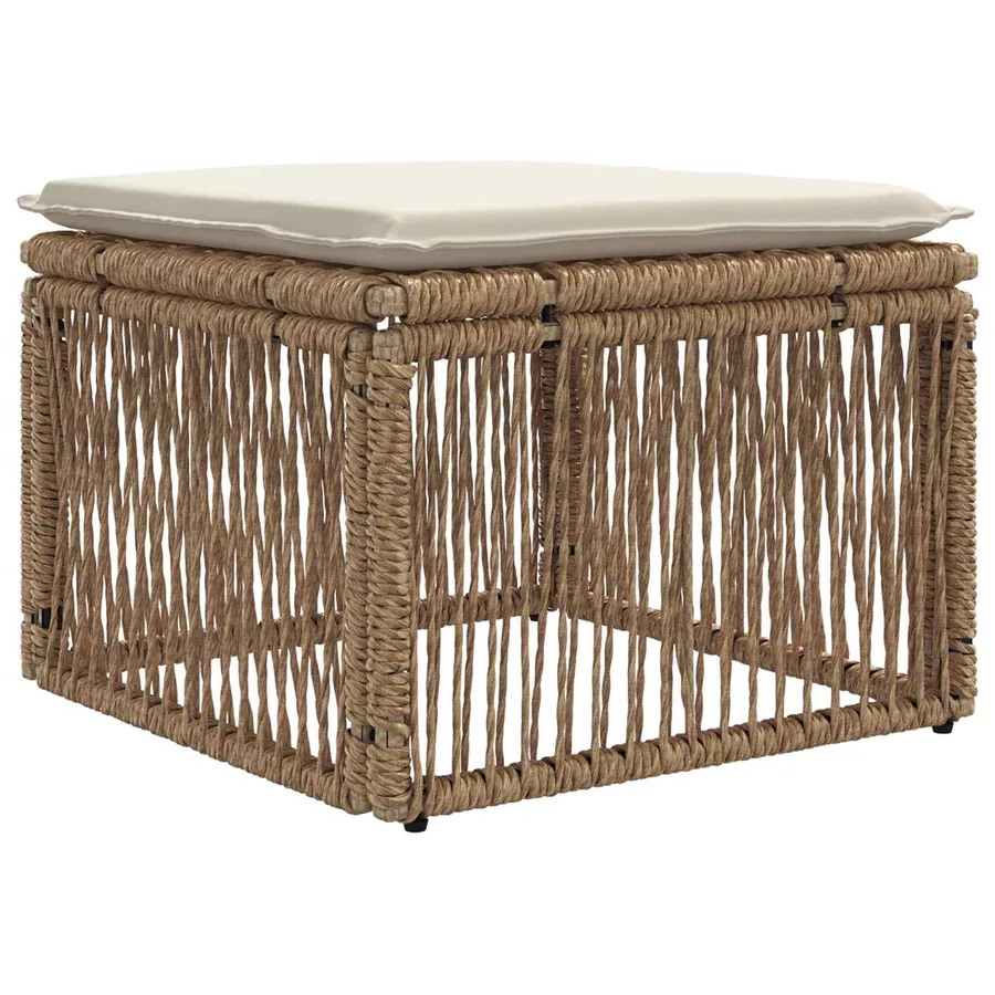 Ensemble de canapé de jardin 10 pcs Beige et blanc crème - 6