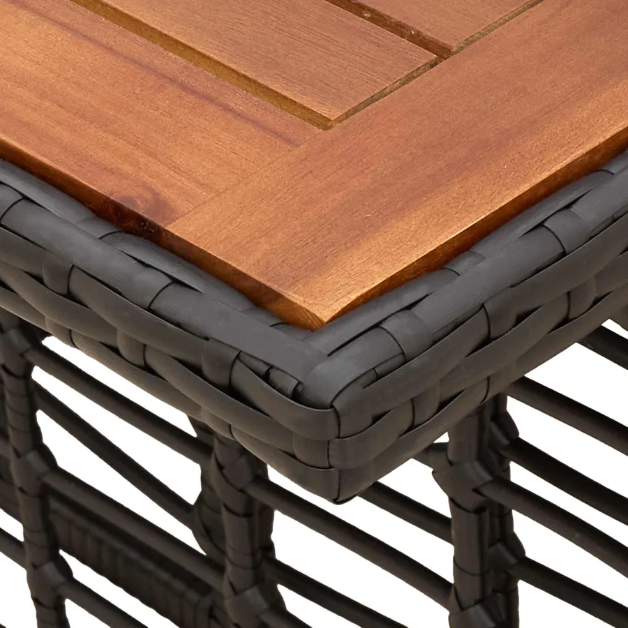 Table de Jardin Noir et naturel 100 x 55 x 37 cm - 6