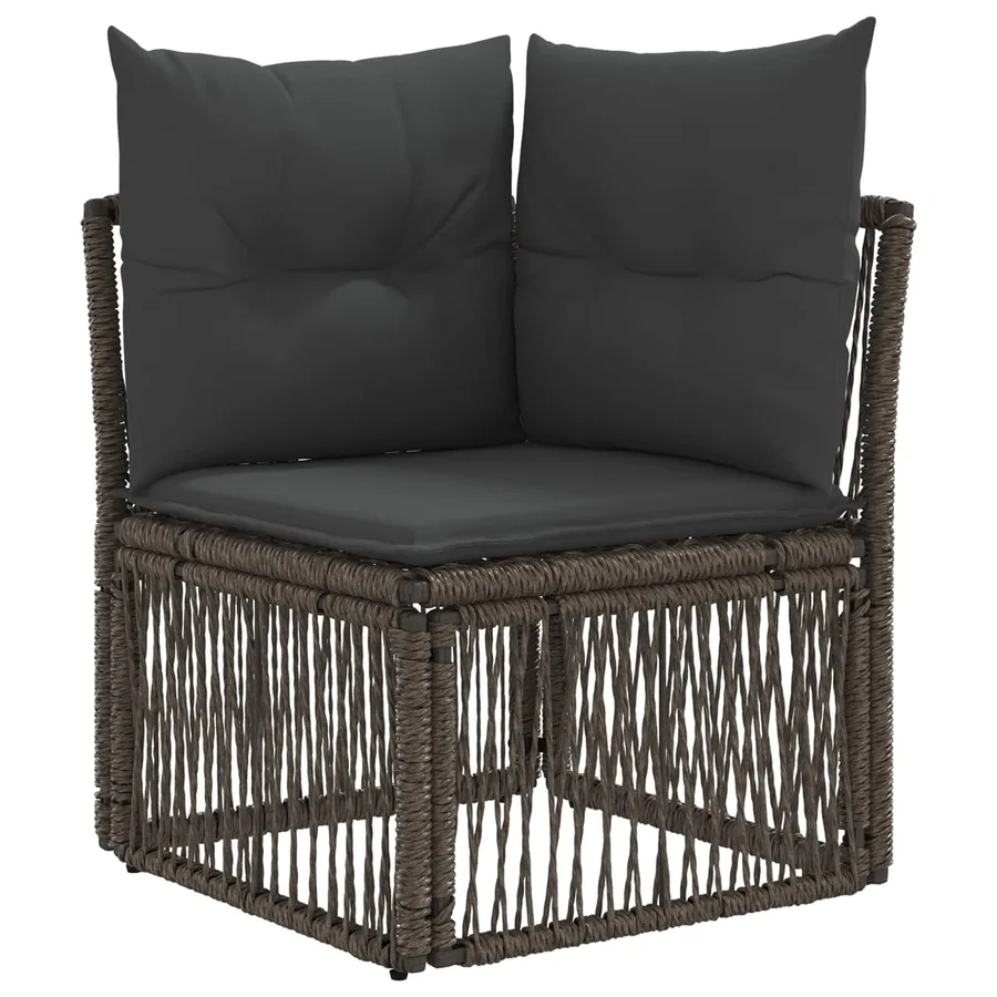 Ensemble de canapé de jardin 12 pcs Gris polyrotin - 4