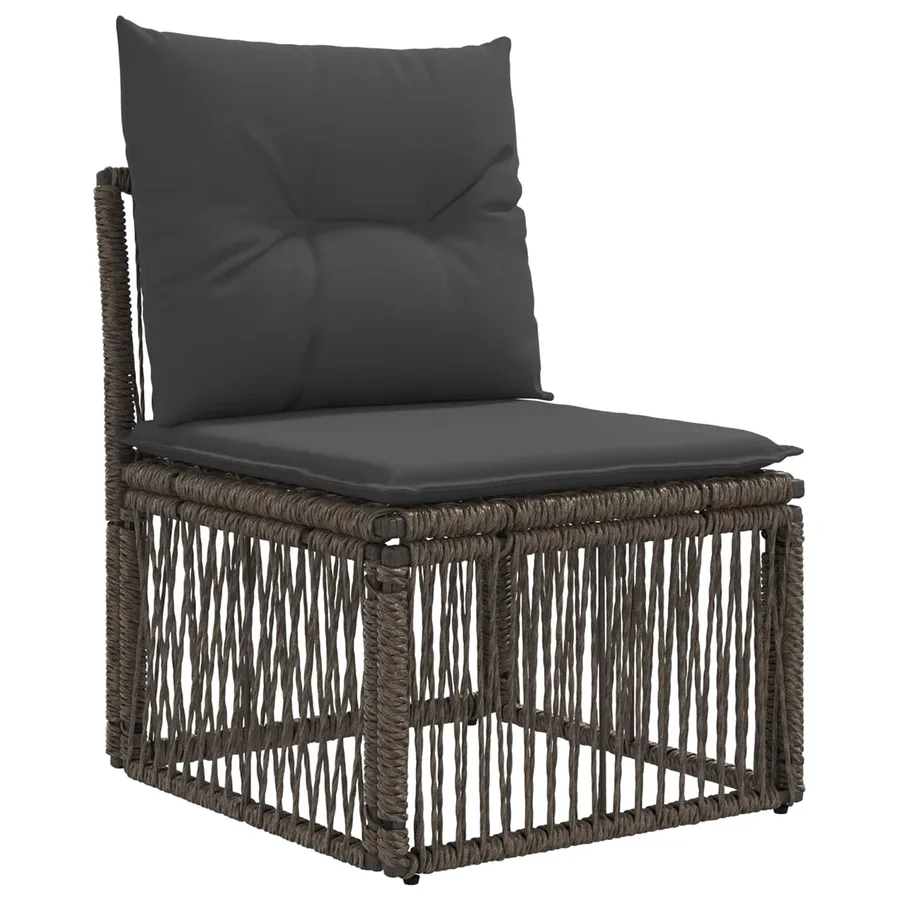 Ensemble de canapé de jardin 8 pcs Gris et Gris foncé polyrotin - 3