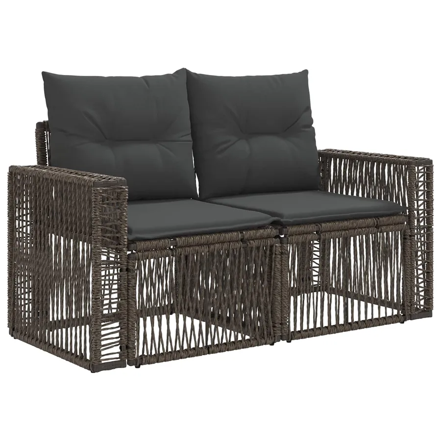 Ensemble de canapé de jardin 8 pcs Gris et Gris foncé polyrotin - 4