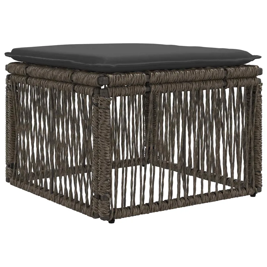 Ensemble de canapé de jardin 6 pcs Gris et Gris foncé polyrotin - 5