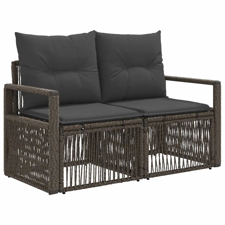 Ensemble de canapé de jardin 5 pcs Gris polyrotin - 4