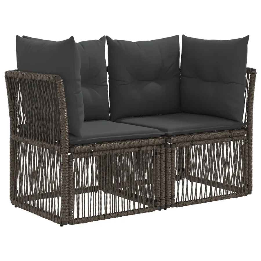 Ensemble de canapé de jardin 11 pcs Gris polyrotin - 3