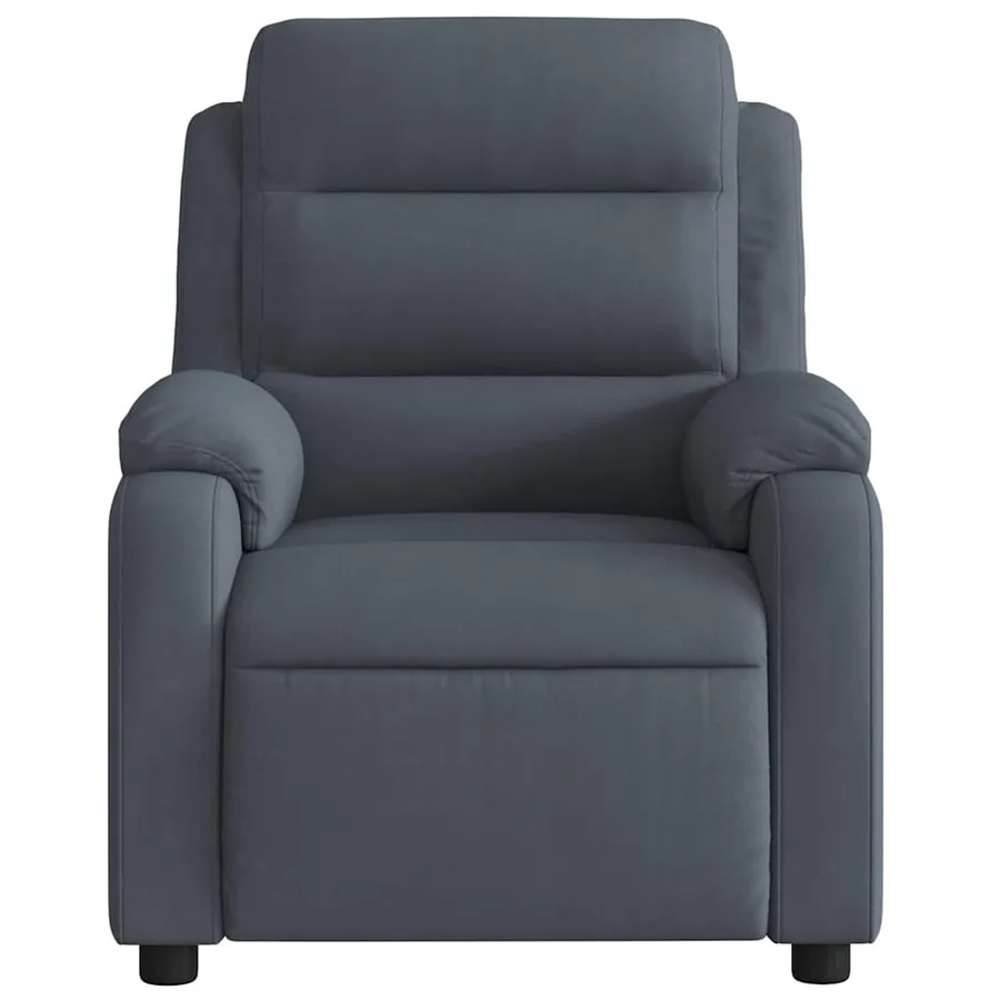 Fauteuil inclinable de massage gris foncé velours - 7