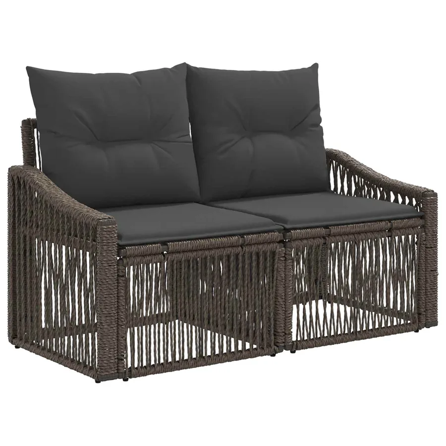 Ensemble de canapé de jardin 8 pcs Gris polyrotin - 4