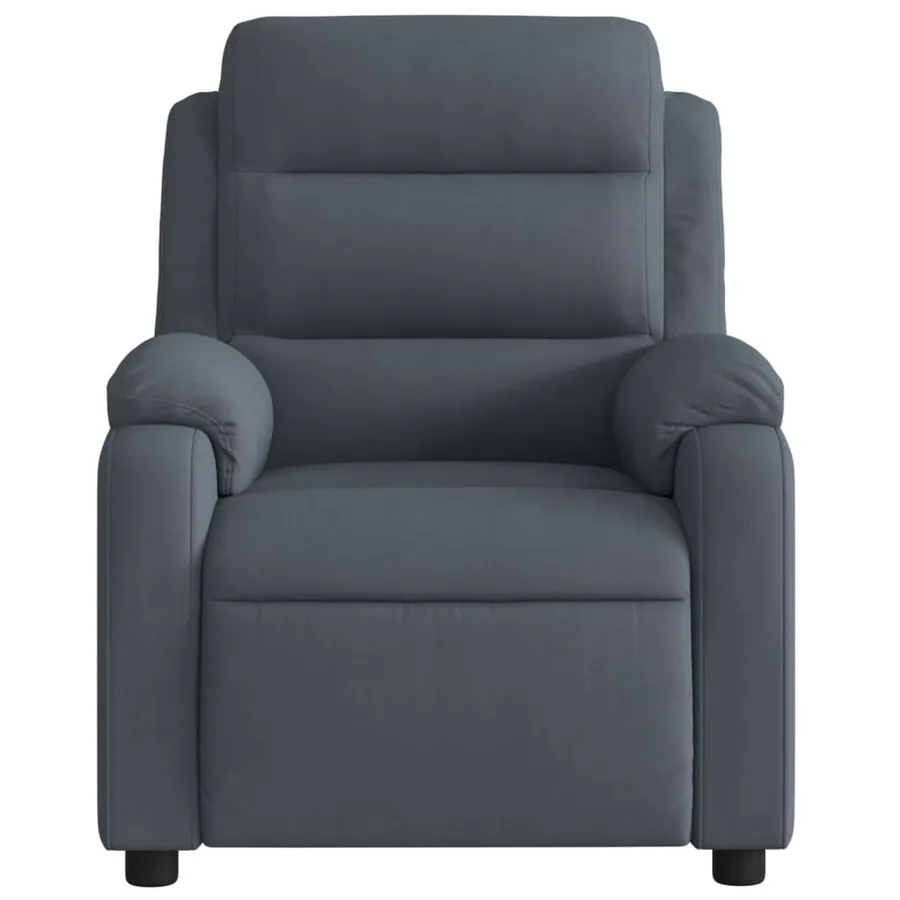 Fauteuil inclinable de massage électrique gris foncé velours - 8