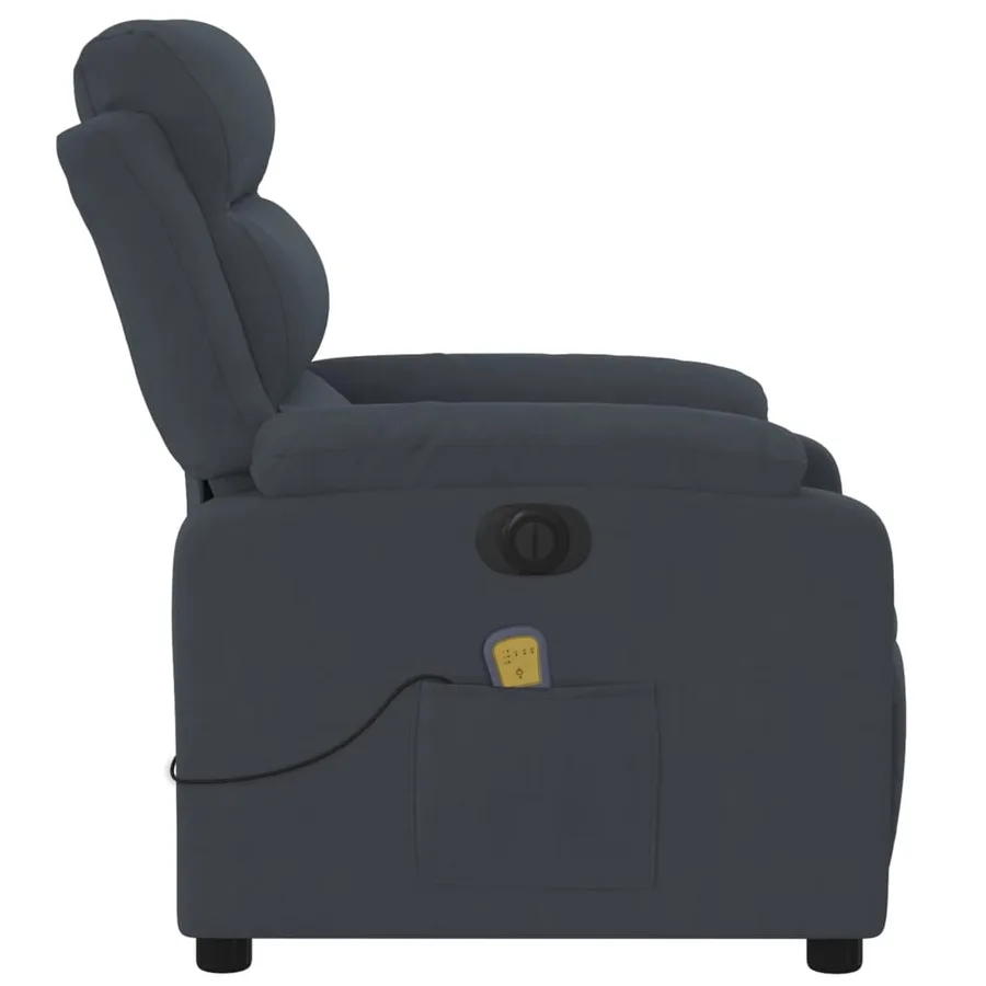 Fauteuil inclinable de massage électrique gris foncé velours - 9