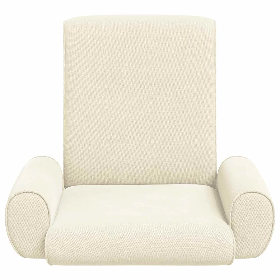Fauteuil de sol ajustable Crème Velours grainé - 4