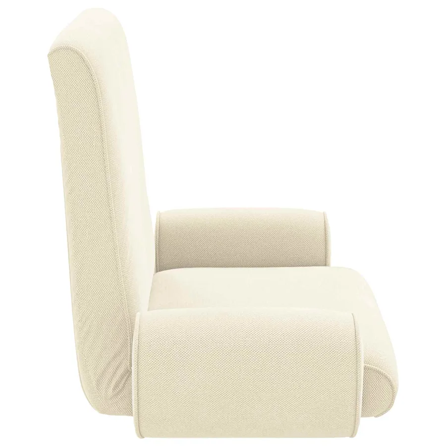 Fauteuil de sol ajustable Crème Velours grainé - 5